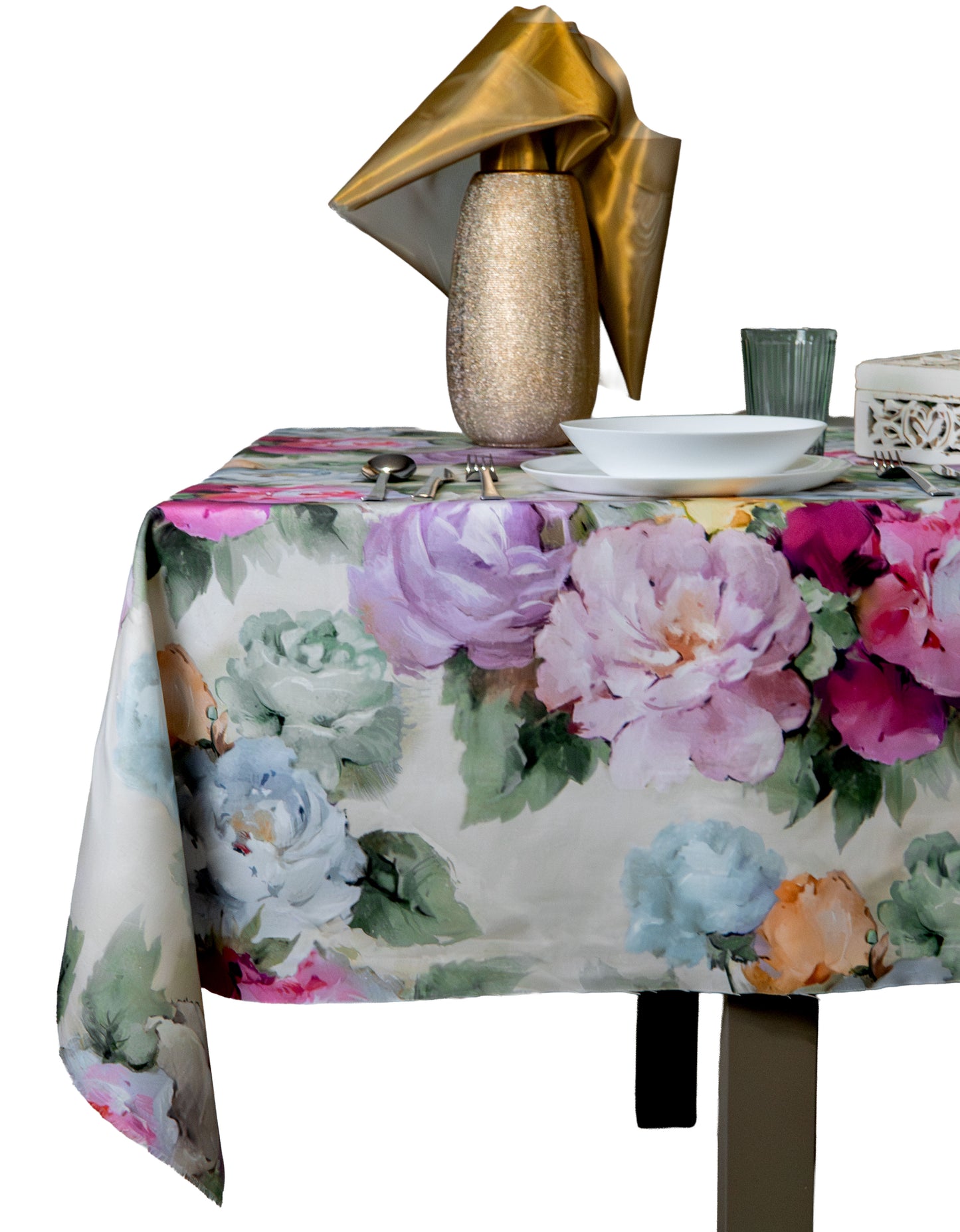 Mantel Loneta Estampado Algodón Floral Acuarela