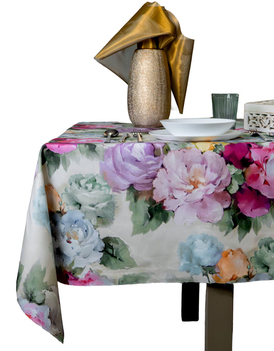 Mantel Loneta Estampado Algodón Floral Acuarela