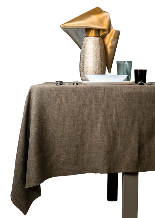 Mantel Lino Rustico Marrón Chocolate